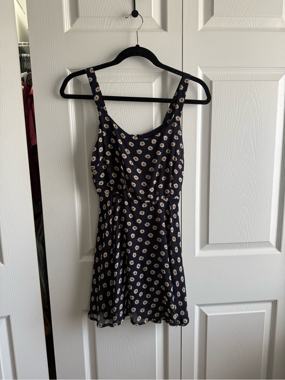 Lucca Couture Navy Mini Dress with Cream Daisy Print